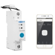 Bezpiecznik przekaźnik WiFi 63A eWeLink licznik energii kWh na szynę DIN