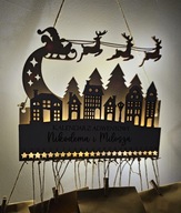 Kalendarz adwentowy z imieniem LED Baza do kalendarza adwentowego grawer 3D