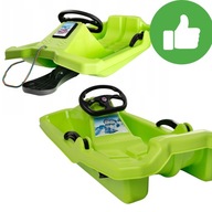 BOBSLEJ Z KIEROWNICĄ I HAMULCAMI SANKI ZJAZDOWE ŚLIZG ZIELONY CAM732
