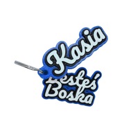 Niebieski Breloczek "Jesteś Boska" z Imieniem | Prezent na dzień kobiet