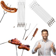 KIJKI DO OGNISKA DO KIEŁBASEK WIDELCE WIDEŁKI KIJKI STALOWE 150CM 10SZT