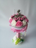 Kielich Pamiątka Komunia Święta Dziewczynka w Szkle Figurka Posrebrzana