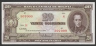 Boliwia 20 bolivinos 1945 - Simon Bolivar - H - stan 1/2