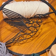 Baza koło obręcz do makramy koliber ptak 24cm dekoracja ścienna