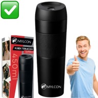 KUBEK TERMICZNY NA KAWĘ TERMOS 450 ml HERBATĘ CZARNY SZCZELNY MOCNY MYLCON