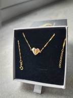 BRANSOLETKA ZŁOTA SERCE Z TANZANITEM + grawer - OKAZJA!