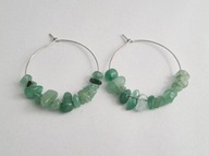 KOLCZYKI DUŻE KOŁA STAL Z NATURALNYMI KAMIENIAMI