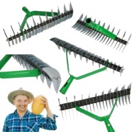 GRABIE DO TRAWY TRAWNIKA OGRODOWE DWUSTRONNY AERATOR 32CM NAPOWIETRZANIE