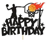 Topper urodzinowy Happy Birthday koszykówka basketball dekoracja tortu