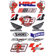 NAKLEJKI NA MOTOR MOTOCYKL ROWER HONDA HRC GAS SHOEI MARQUEZ ZESTAW