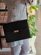 duża torebka kopertówka czarna retro vintage handbag clutch bag evening