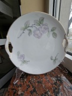 PATERA Z UCHWYTAMI DEKORACJA POMONA PASTELOWE GALĄZKI RÓŻY KPM WAŁBRZYCH