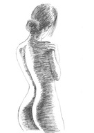 =Obraz=AKT =akwarela=kobieta=Joanna MAŁOSZCZYK