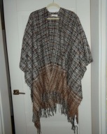 CREAM Ponczo damskie frędzle 185 X 135 CM #28