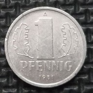 *NIEMCY - NRD [0477]*1 fenig (1 PFENNIG) 1981 Niemcy Wschodnie, Herb DDR