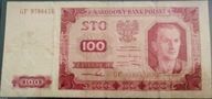 Banknot 100 zł. 1948 seria GF stan średnio-słaby