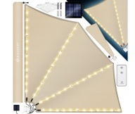 Markiza boczna wachlarzowa balkonowa narożna 140x140 cm KESSER LED s84