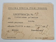 LEGITYMACJA DO ZŁOTEJ ODZNAKI PSPN POLSKA SEKCJA PIŁKI NOŻNEJ 56 WICHNIAREK