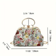 TOREBKA KWIATY ZŁOCONA ECRU BIGIEL CYRKONIA ŚLUB STUDNIÓWKA KWIATY