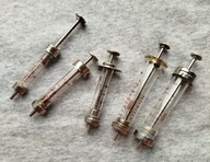Szklane strzykawki 5 szt. 1, 2, 5 ml z NRD