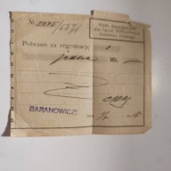 Kwit. Pieczątka Baranowicze. 04955