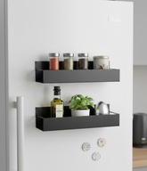 2X PÓŁKA MAGNETYCZNA NA LODÓWKĘ MAGNES ORGANIZER DO PRZYPRAWY PÓŁKI CZARNY