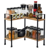 PÓŁKA KUCHENNA NA PRZYPRAWY BAMBUSOWA REGAŁ NA BLAT ORGANIZER STOJAK PÓŁKI