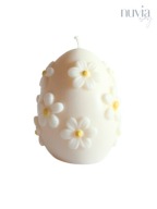 Świeca sojowa Jajo stokrotka biało-żółta – ręcznie robiona | Nuvia Soy