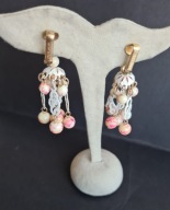 VINTAGE FANTAZYJNE KLIPSY KARUZELA RÓŻOWE I BIAŁE