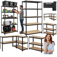 REGAŁ MAGAZYNOWY METALOWY LEGGER - CZARNY - UDŹWIG 850 KG - 180x60x40 CM