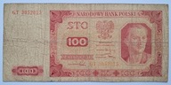 Banknot PRL 100 zł 1948 rok SERIA: GT - BEZ RAMKI