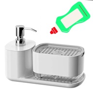 ZESTAW ORGANIZER DO KUCHNI DOZOWNIK DO MYDŁA NA PŁYN DO NACZYŃ Z POMPKĄ
