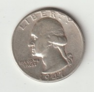 USA 25 centow 1947 srebro 0.900 ladny stan