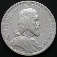 Węgry 5 pengo 1938 - król Święty Stefan - 900 rocznica śmierci - srebro