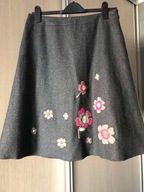 HARVE BERNARD trapezowa spódnica 55% wełna r. 38