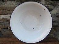 Stara EMALIOWANA Miednica/Miska_OZDOBA_śr. 40 cm_OLKUSZ PRL