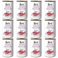 ZESTAW Brit Mono Protein MOKRA karma dla psów JAGNIĘCINA puszki 12x 400g