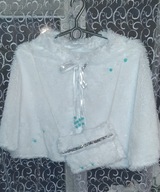 Pelerynka biała komunijna komplet z torebką