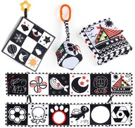 KSIĄŻECZKA SENSORYCZNA KONTRASTOWA MIĘKKA NAUKA WIDZENIA KSZTAŁTY DZWIĘKI