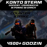 KONTO CS2 CS:GO 4500H+, GODZINY W 30+ GRACH OSIĄGNIĘCIA