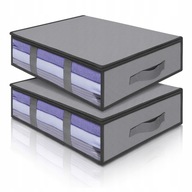 2x ORGANIZER DO PRZECHOWYWANIA POŚCIELI UBRAŃ POJEMNIK POD ŁÓŻKO DO SZAFY