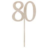 TOPPER NA TORT 80 OSIEMDZIESIĄT JUBILEUSZ URODZINY DO KWIATÓW TOPER DEKOR