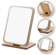 Lusterko kosmetyczne stojące drewniane prostokątne 21 x 16 cm