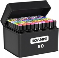 MARKERY ALKOHOLOWE 80 SZT DWUSTRONNE FLAMASTRY PISAKI ZESTAW