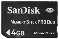 KONSOLA PSP KARTA PAMIĘCI MEMORY STICK PRO DUO 4GB SANDISK ORYGINAŁ