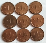 moneta Finlandia przedwojenna 1 penni Cu 1919 1920 1921 1922 1924