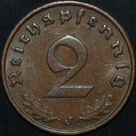 2 Reichspfennig 1939 J - około menniczy egzemplarz