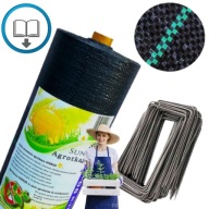 AGROWŁUKNINA CZARNA NA CHWASTY POD UPRAWY 1,1X50M+KOTWY+EBOK ZADBAJ O OGRÓD