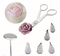 Tylki, końcówki do dekoracji tortów, kwiaty, bukiety , krem komplet 5 sztuk