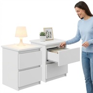 SZAFKA NOCNA STOLIK NOCNY BIAŁA MATOWA Z SZUFLADAMI CONCORDIA 30X30X44CM